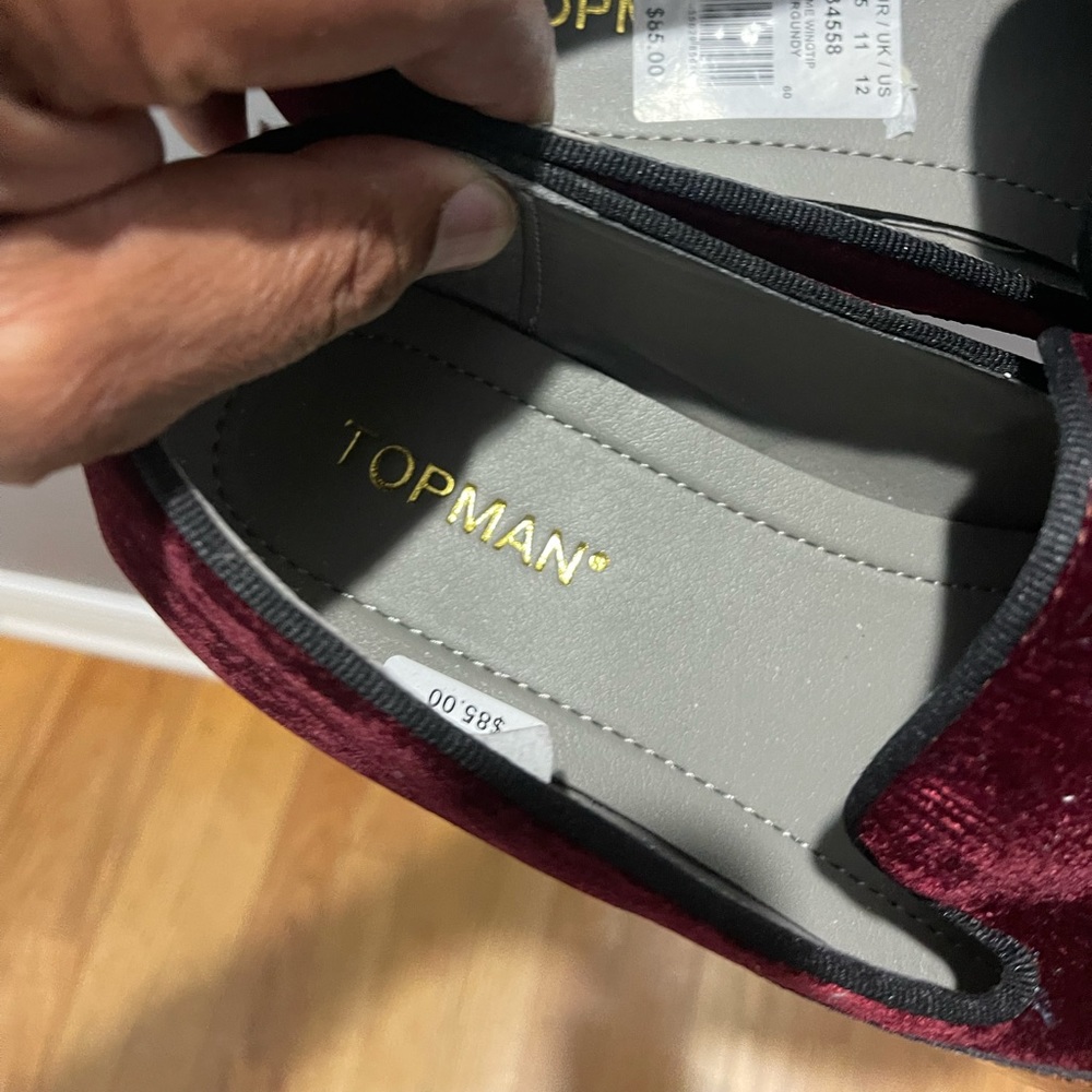 Topman ‘Dame Wingtip’ Loafers shoe in Burgundy Sz 12 / 45 - Picture 7 of 15